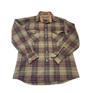 Levis Sutter Creek Shirt Mens M Brown Plaid Button Up Long Sleeve Wool Blend
